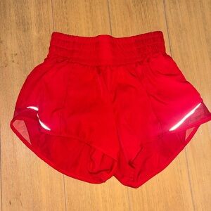 Vibrant Red Women's Athletic Shorts
